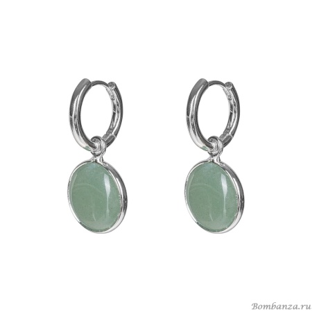 Серьги Fiore Luna, GREEN AVENTURINE